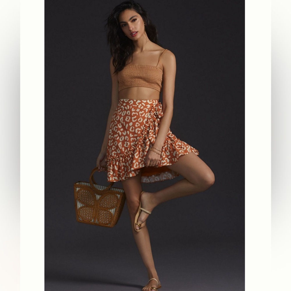 NWT Hutch (Anthropologie) Leopard Print Women's Wrap Skirt XS - Picture 4 of 7